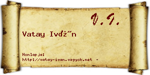 Vatay Iván névjegykártya