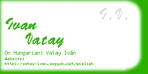 ivan vatay business card